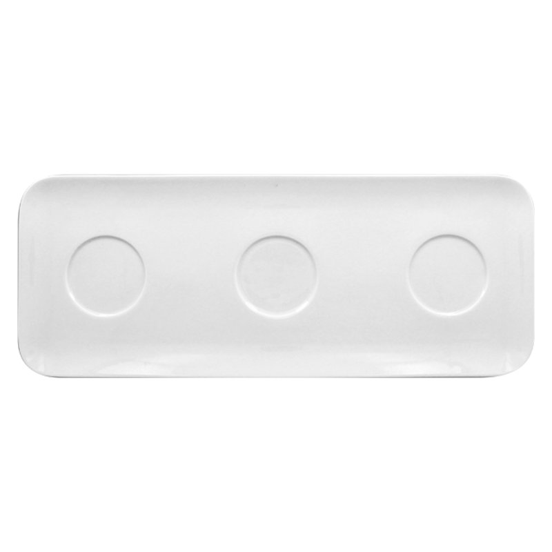 RAK Talíř obdélníkový 46 × 18 cm, 3 důlky | RAK-AURT46IN3