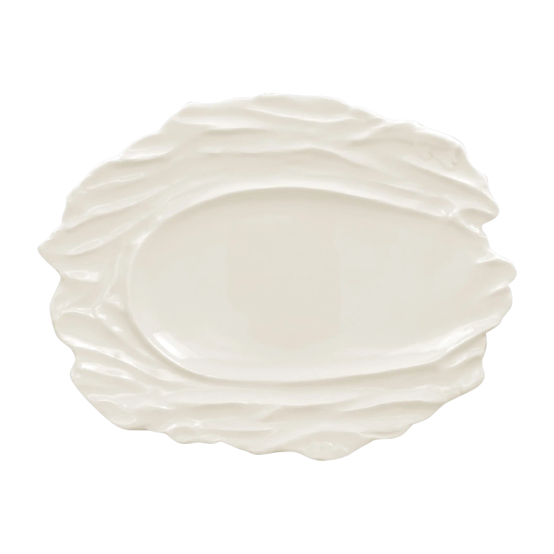 RAK Talíř reliéfní mělký 37 × 27 cm – bílá | RAK-STEP28
