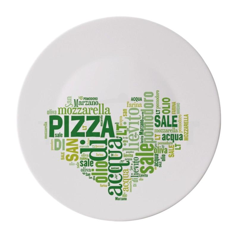 Bormioli Rocco Talíř na pizzu srdce zelené 33 cm | BR-419-752