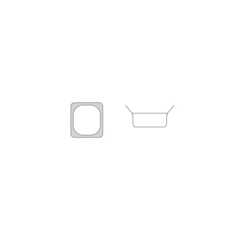 Gastronádoba se sklápěcími úchyty GN 1/6 065 mm