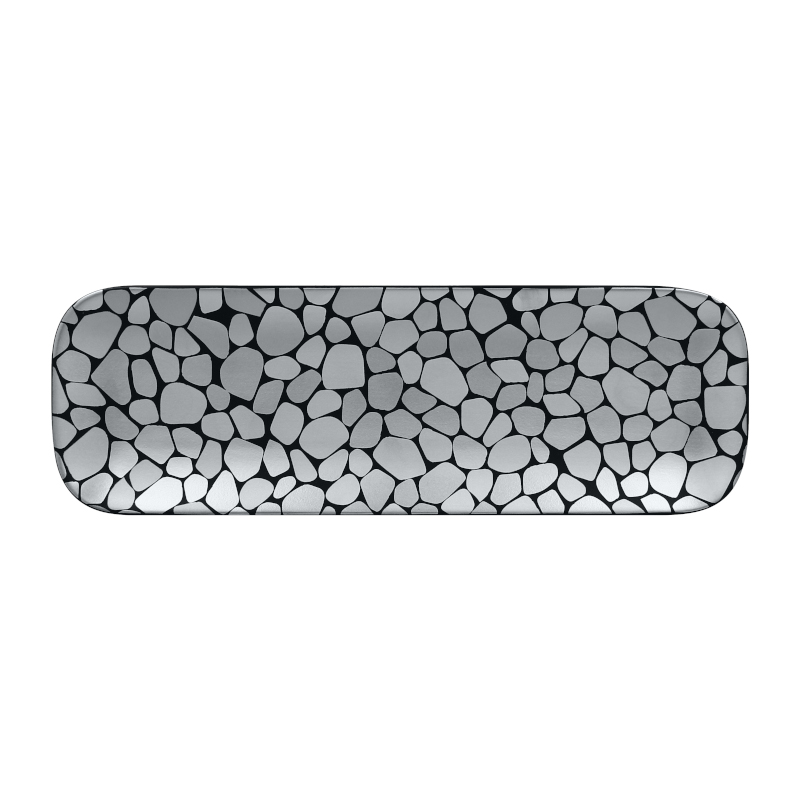 RAK Cobbles talíř obdélníkový 33 × 11 cm, stříbrný | RAK-CBAURPN33