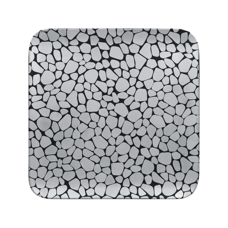 RAK Cobbles talíř čtvercový 27 × 27 cm, stříbrný | RAK-CBAUSP27