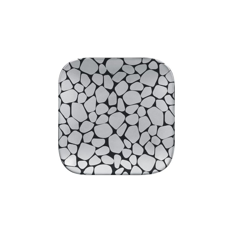RAK Cobbles talíř čtvercový 15 × 15 cm, stříbrný | RAK-CBAUSP15
