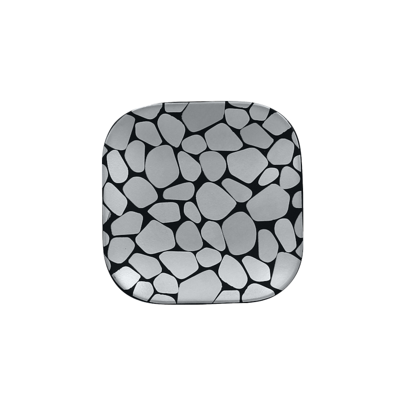 RAK Cobbles talíř čtvercový 11 × 11 cm, stříbrný | RAK-CBAUSP11