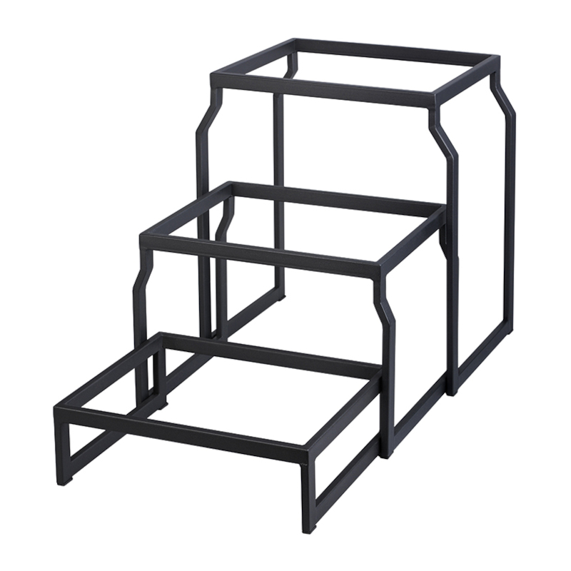 Stojan ocelový černý – set, 3 úrovně, GN 1/2 v: 403 mm