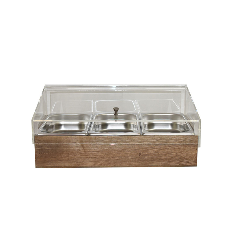 Chladicí box pro gastronádoby s krytem GN 1/1, jasan