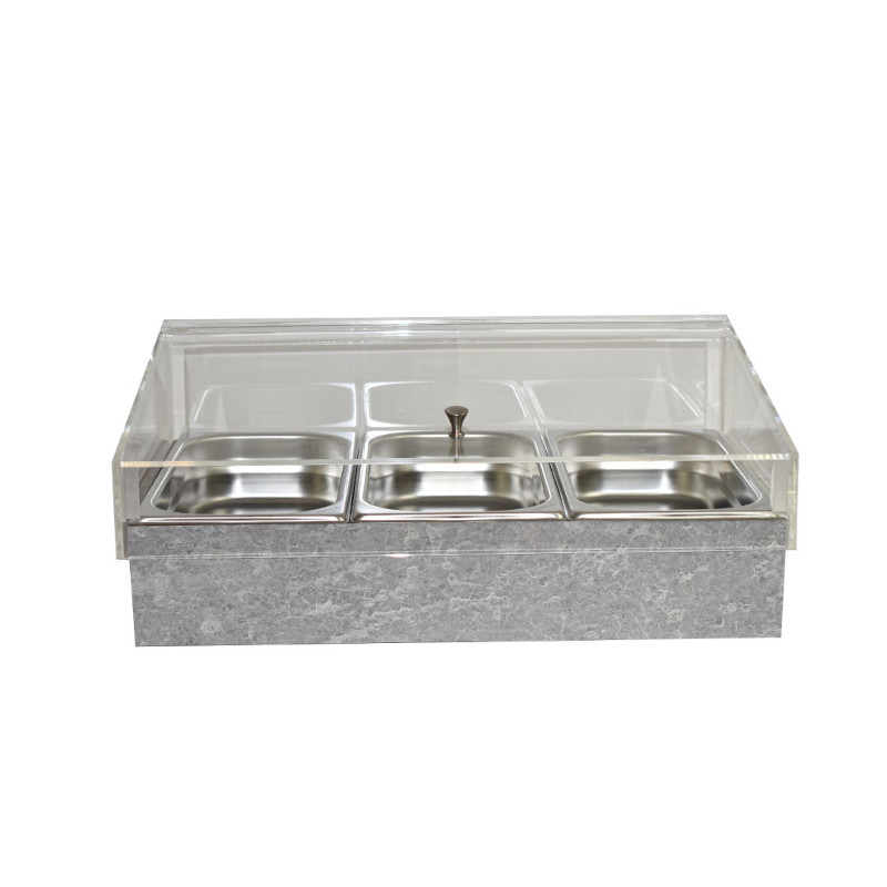 Chladicí box pro gastronádoby s krytem GN 1/1, dekor beton