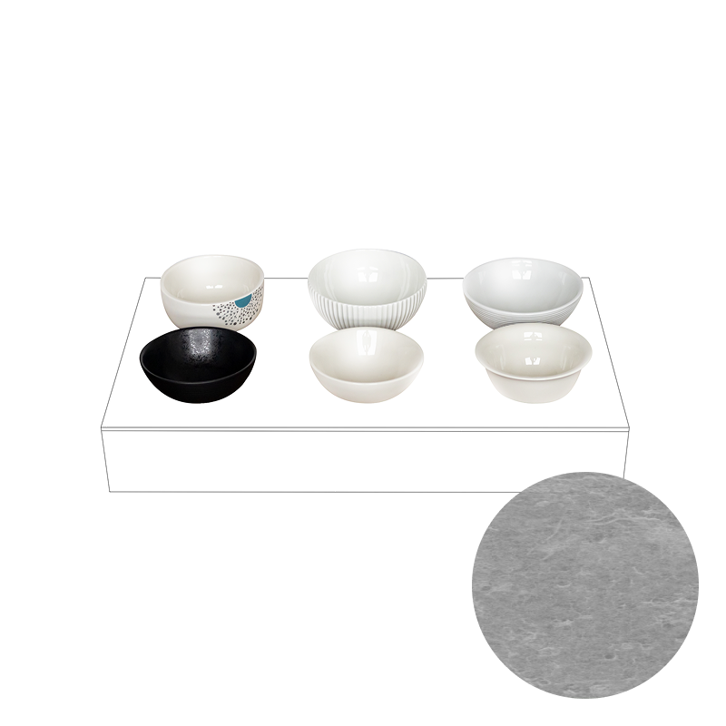 Box s nástavcem pro 6 misek GN 1/1, dekor beton