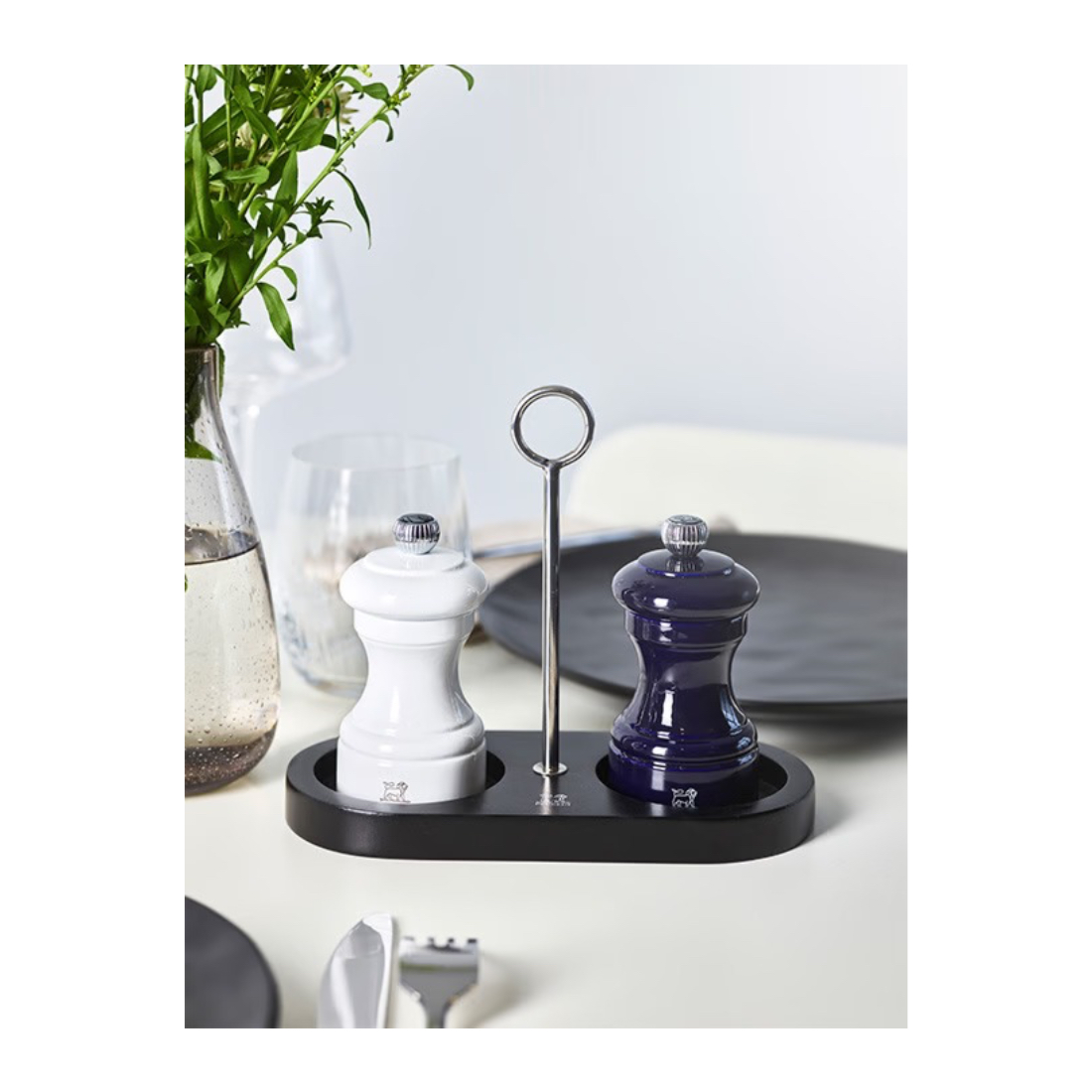 Stojan na mlýnky Linea 17 cm s rukojetí, černý